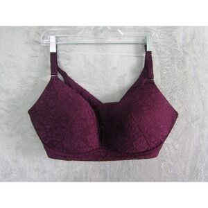Torrid Curve Plum Purple Lace Full Coverage Bra 42DDD Wireless Comfort Everyday
